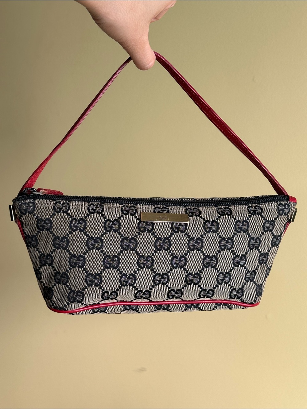 Gucci Boat Bag Red Trim GG Canvas